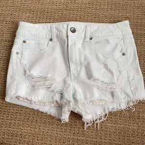 White denim shorts